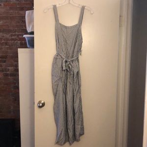 NWT Striped wide leg jump suit